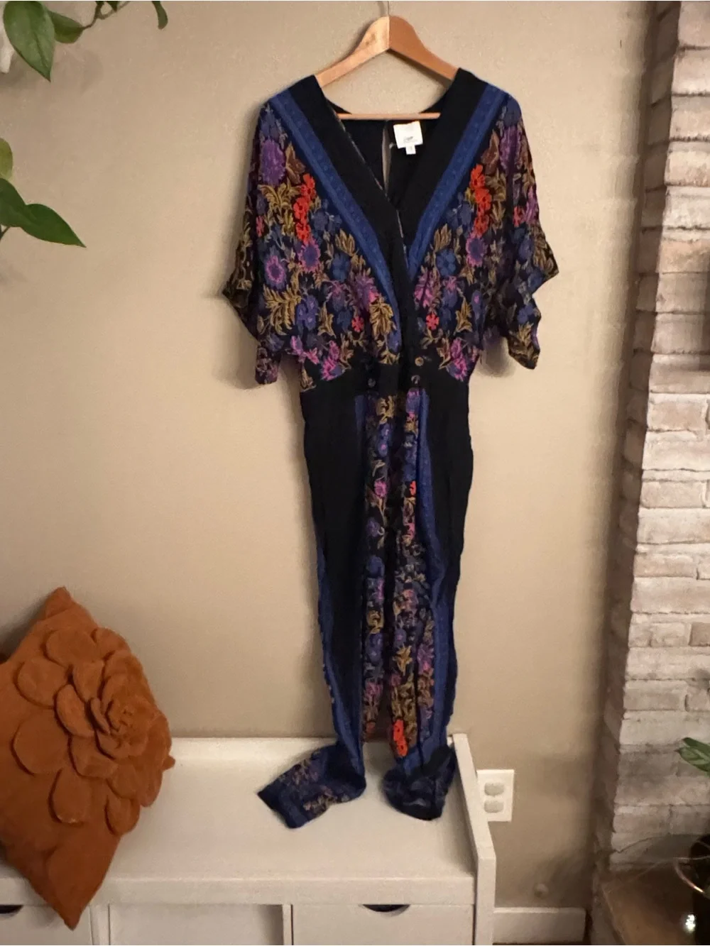 ANTHROPOLGIE Floral Scarf Print Jumpsuit